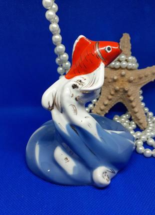 Винтаж! 🐠 золота рибка порцелянова статуетка срср коростень деколь сувенирная коростенский завод