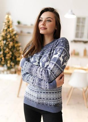 Новогодний шерстяной свитер с оленями <unk> зимние свитера для женщин <unk> рождественский свитер для мужчин