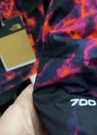 Пуховик the north face 1996 retro nuptse marble camo print black/orange8 фото