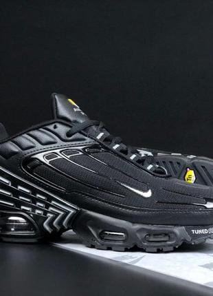 Р.41-45 кроссовки nike air max plus tn черно/белые