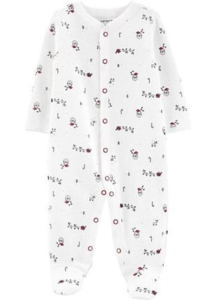 Новогодний хлопковый человечек слип термо пижама для младенцев carter’s картерс