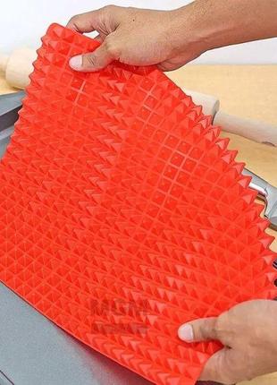 Унікальний силіконовий килимок для випічки ultra pyramid baking mat з антипригарним покриттям червоний7 фото