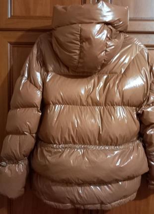 Зимняя блестящая женская куртка на эко пуха р.s.oversize.4 фото