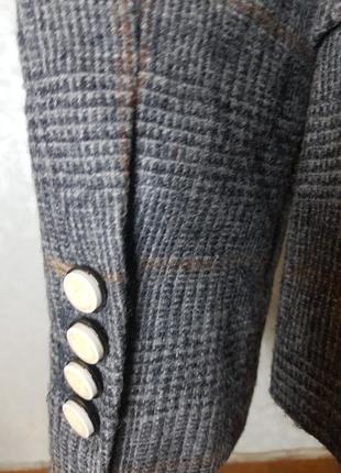 Zara basic шерстяной блейзер в шаттладскую клетку6 фото