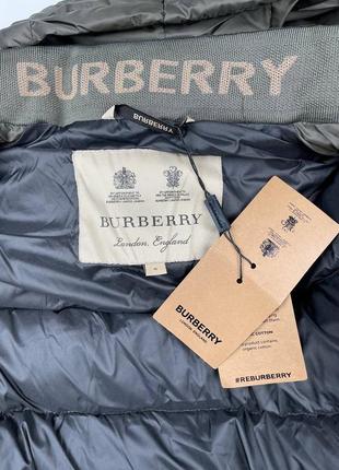 Зимний пуховик барбери хаки / брендовые куртки от burberry3 фото