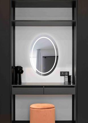 Зеркало овальное с led-подсветкой и сенсором luxury wood evolution one 50х80 см2 фото
