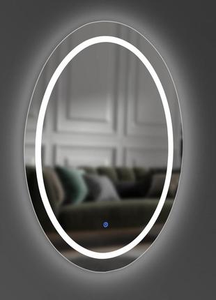 Зеркало овальное с led-подсветкой и сенсором luxury wood evolution one 50х80 см3 фото