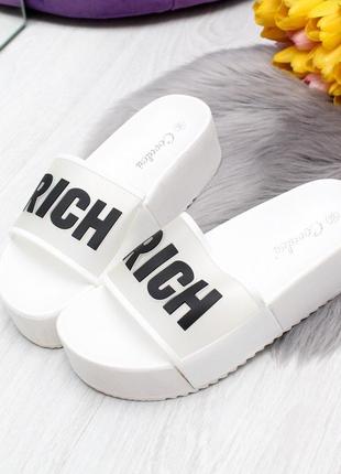 Шлепки rich белые 🐚