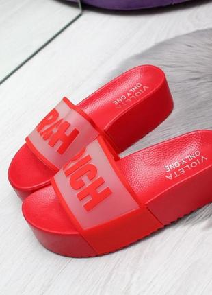 Шлепки rich красные ❤️