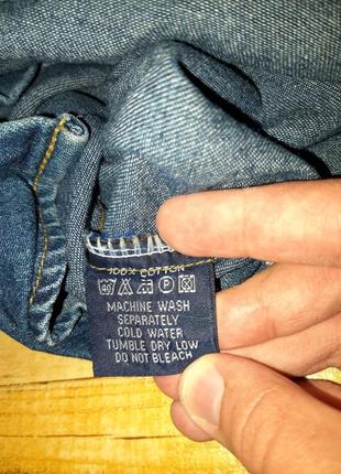Фирменная, джинсовая рубашечка для маленького модника5 фото
