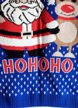 Мужской новогодний свитер с оленем рождественский санта клаус костюм мото рок стиль xl 503 фото