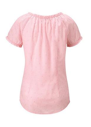 Блуза с коротким рукавом в мелкую клеточку, tchibo(германия), р. 52-54 (46 евро)2 фото
