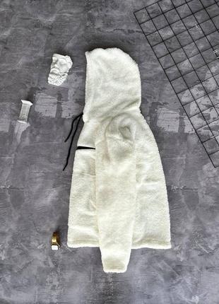 Чоловіче плюшеве оверсайз худі nike білого кольору3 фото