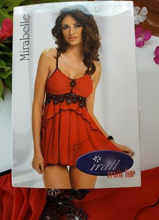 Бебидол  красный с гипюром и стринги размер с. 44 mirabelle от irall - мирабель