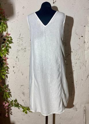 Простое белое платье с карманами 🌩️ florence &amp; frad 🌩️ англия, р. 463 фото