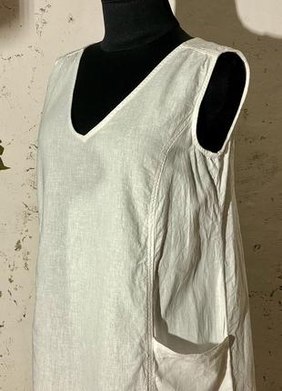Простое белое платье с карманами 🌩️ florence &amp; frad 🌩️ англия, р. 465 фото