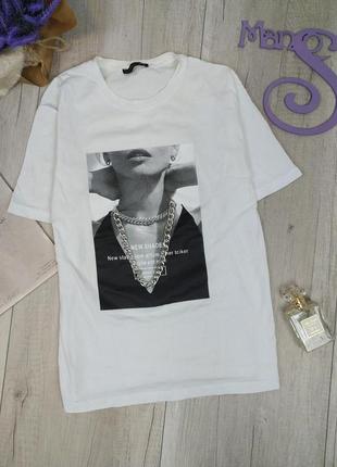 Женская футболка new noce белая с рисунком размер s (44)