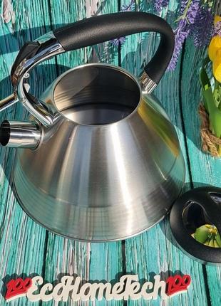 Чайник зі свистком 3.0 л із неіржавкої сталі maestro mr-1315 чайник для індукційної плити чайник газовий2 фото