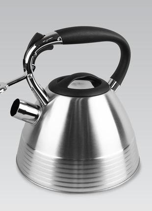 Чайник зі свистком 3.0 л із неіржавкої сталі maestro mr-1315 чайник для індукційної плити чайник газовий8 фото