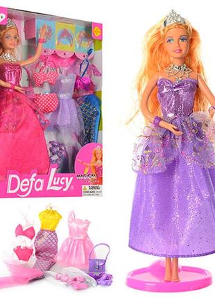 Кукла с одеждой, нарядами и аксессуарами defa lucy 8269 фиолетовая
