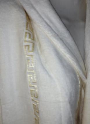 Молочный велюровый махровый халат. длинный халат премиум. унисекс. есть цвета и размеры2 фото
