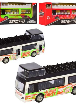 Автомодель металлическая “экскурсионный автобус” автосвіт as-2199 зелёный