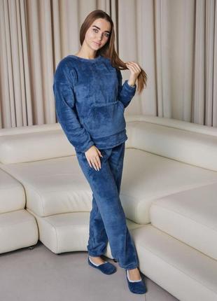 Жіноча піжама махрова тепла домашній костюм р. s,m,l,xl