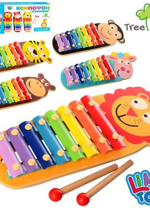 Деревянная музыкальная игрушка “ксилофон – тигр” limo toy md 2377
