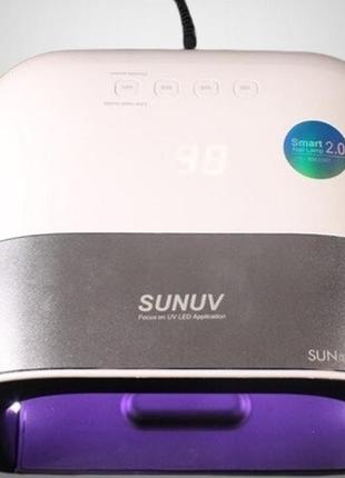 Лампа для манікюру акумуляторна оригінал sun 3 led\uv 48вт лампа для нігтів sun 3 smart для сушіння гель лаку6 фото