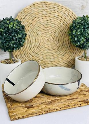 Сервіз 30 предмет / набір посуди бежевого кольору / тарілки мармур. керамічний посуд...