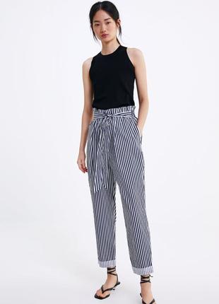 Брюки штаны в полоску zara xs