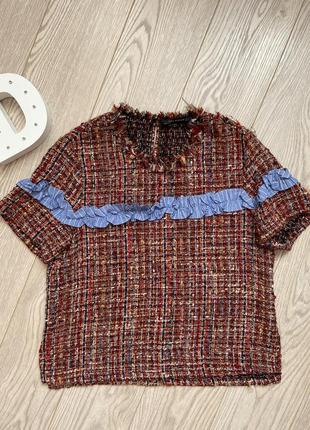 Zara твідова блуза - футболка