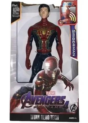 Ігрова фігурка людина павук темна глянцевий костюм з ефектами