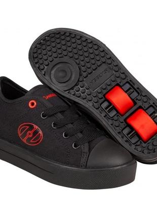 Роликовые кроссовки heelys classic x2 he100969 black red logo canvas (30)