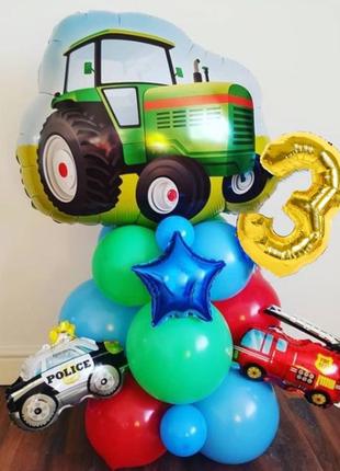 Набір повітряних кульок трактор і машинки