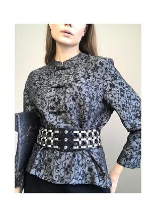 75% вискоза. жакет блуза wallis серая в китайском стиле