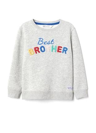 Утепленный свитшот серая кофта h&amp;m.
