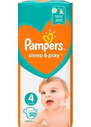 Підгузники дитячі pampers sleep & play №4 50шт 9-14кг