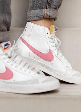 Кроссовки nike blazer mid 77 white atomic pink (w) - cz1055-1108 фото