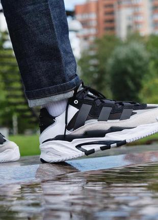 Кросівки adidas originals niteball cloud white core black silver - h673607 фото