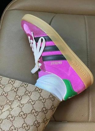 Кроссовки adidas x gucci gazelle pink velvet - 707864 9stu0 5960/hq70849 фото