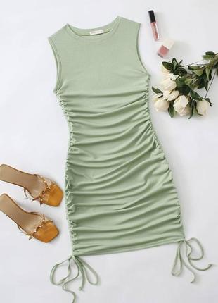 Подарок к покупке новое оливковое платье р 10-122 фото