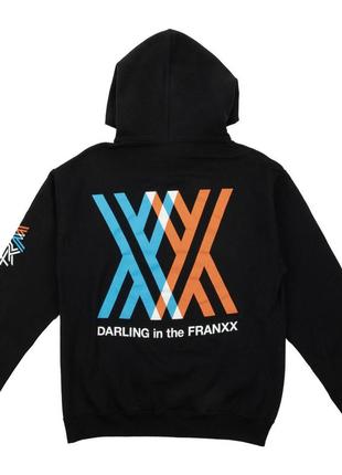 Худи черный loys анимэ darling in the franxx - logo