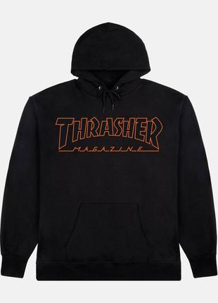 Худи черный loys thrasher outlined black1 фото