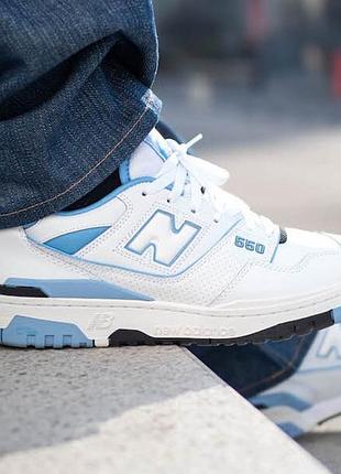 Кроссовки new balance 550 unc white university blue - bb550hl17 фото