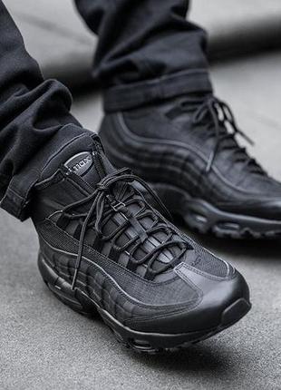 Кроссовки nike air max 95 sneakerboot triple black - 806809-0026 фото