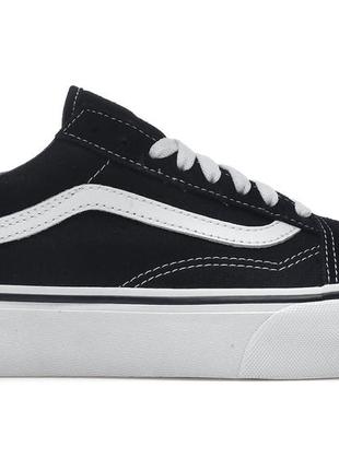 Кеды низкие vans old skool platform black white - vn0a3b3uy281 фото