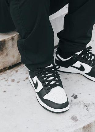 Кросівки nike dunk low retro white black10 фото