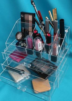 Акриловий органайзер для косметики cosmetic organizer7 фото