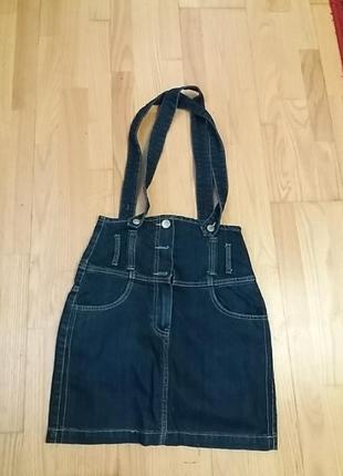 Спідниця джинсова зі шлейками